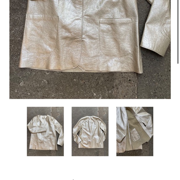 My Dear Tejas Gold Cowhide Jacket with Modern Shiny Finish - Picture 10 of 12